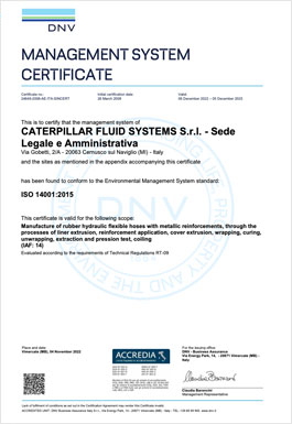 Certificate Caterpillar Fluid Systems SRL ISO14001